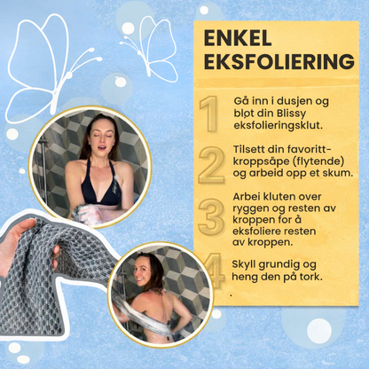 Blissy - Eksfolierende antibakterielt dusjhåndkle